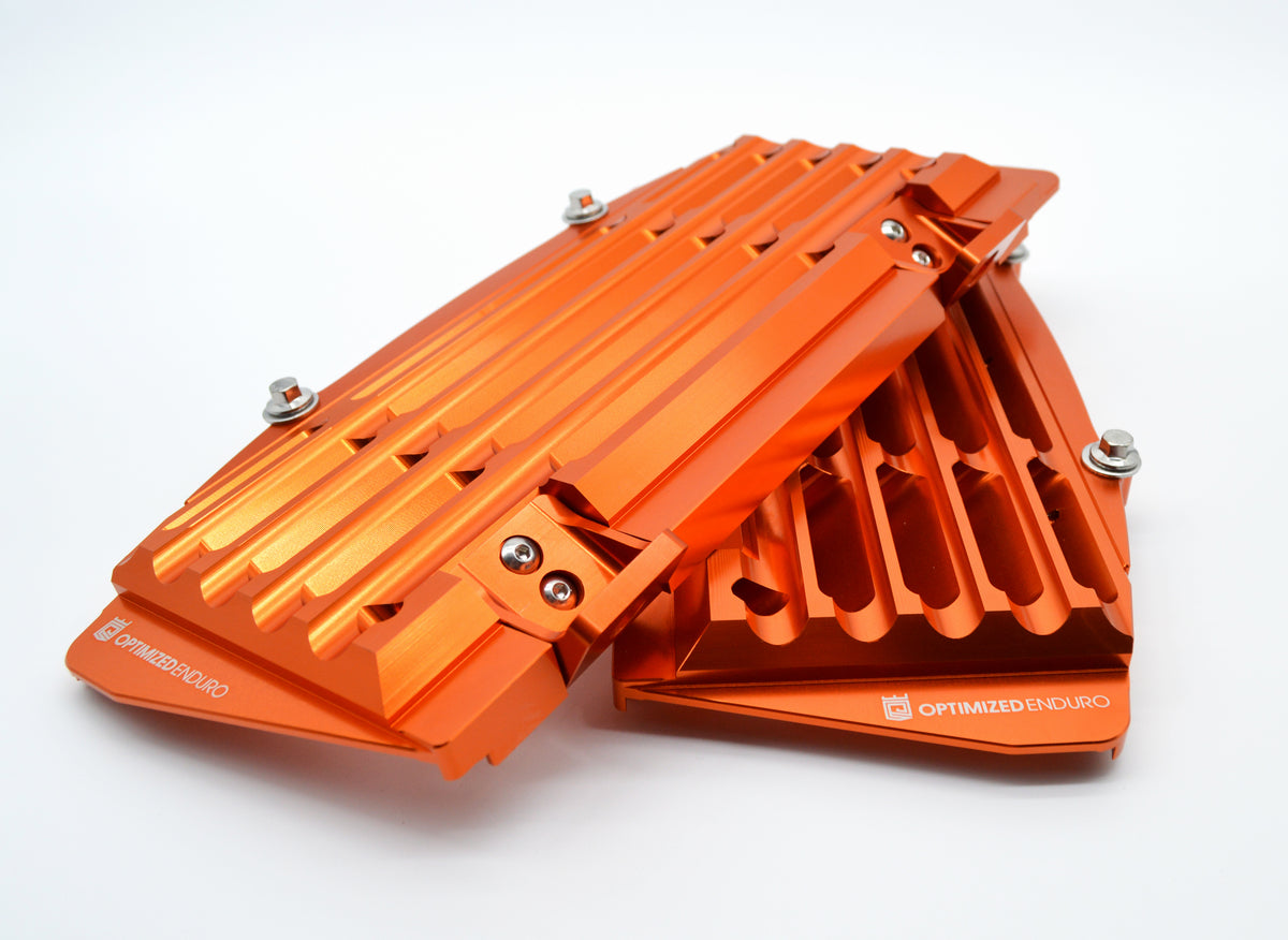 Optimized Enduro Radiator Guards for KTM 2016-2023 (Orange)