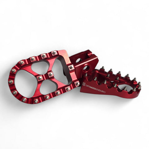 Optimized Enduro Foot Pegs for Beta 125-500 RR/RS/RR-S/Racing 2020-2025 (Red)